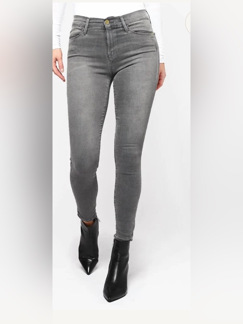 FRAME DENIM high waisted women’s Skinny Gray Washed Jeans